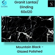 Granit lantai 60x120 Savona Gress Mountain Black - Glazed Polish
