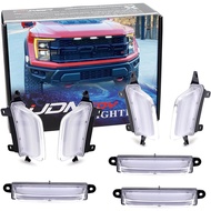 iJDMTOY 7pc Set Frosted White Clear Lens Xenon White Full LED Grille Clearance Lights, Front & Rear 