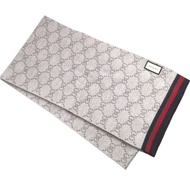 近全新 Gucci GG 圖案雪莉羊毛灰圍巾 1638 [二手] GUCCI