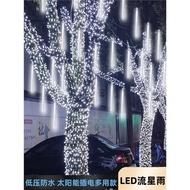 led流星雨管子燈條流水掛樹圣誕節亮化裝飾防水管子燈戶外太陽能