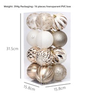 ZHENTAIYUAN | Champagne White Unique Shaped Painted Christmas Bauble Decoration Set