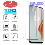 HRJSD กระจกป้องกัน3ชิ้นสำหรับ OnePlus 9 9R Nord 2 CE N200 5G 8T N100 N10 3 5 6 7 3T 5T 6T 7T กระจกกันรอยฟิล์มครอบป้องกัน KYTKH