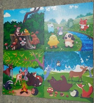 Thảm xốp ghép hoạt hình trái cây bộ 4 tấm kt 60x60 thảm trải sàn chống thấm nước