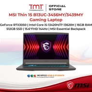 MSI Thin 15 B13UC-3456MY/3439MY Gaming Laptop | GeForce RTX3050 | Intel Core i5-13420H/i7-13620H | 1