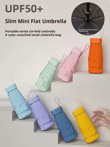 Compact Folding Umbrella, Mini Pocket Waterproof Portable Travel Umbrella, Sunshade Umbrella, Ladies