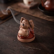 Ceramic Purple Sand Little Monk Maitreya Buddha Incense Burner Plate Incense Burner Ornaments Creati