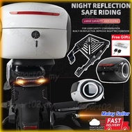 Top Box Alien Siput Motorcycle 45L 35L Black White Waterproof Box Motor Y15 Y16 LC135 RS RSX Rsx Ali