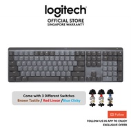 Logitech MX Mechanical Wireless Keyboard Graphite, Backlit keys, Multi Connectivity, Long Battery Li