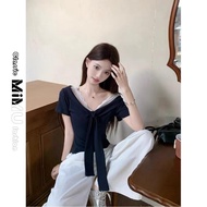 Taiwan Have Ready Stock Already Shipped [1 * 1 Randomly Cut 260g] Bow Tie Niche Slim Top