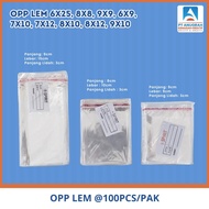 Opp Glue 6x25, 8x8, 9x9, 6x9, 7x10, 7x12, 8x10, 8x12, 9x10