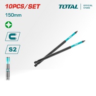 TOTAL Tools 10 Pcs Impact Screwdriver Bits Set (PH2 / 150mm / 200mm / 250mm) TACIM16PH263 / TACIM16P