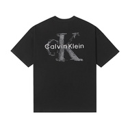 【100% Original】CK+ classic men's T-shirt new simple round neck cotton T-shirt Lelaki couple top lela