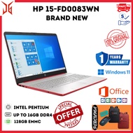 HP 15-FD0083WM 15.6"HD Red Laptop Intel Pentium N200 RAM 4GB 128GB SSD WINDOW 11 (1 year warranty)
