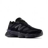 New Balance NB 9060 "Triple Black" Mesh & Suede Classic Fashion Comfortable Sports Wear-Resistant Lo