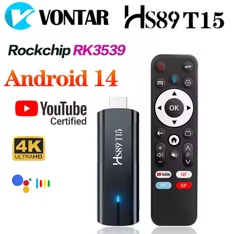 HS89 T15 TV Box Android14 Rockchip RK3539 Quad-Core 64bit Cortex-A55 Native YouTube Support 4K HDR W