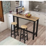 Tall Wooden Bar Table 1 Black Steel Leg 1330