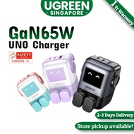 UGREEN Uno Charger 65W RobotGaN Charger 2 USB C 1 USB A Wall Charger GaN Charger for MacBook Pro/Air
