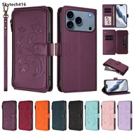 Casing For Realme 14 15 15T C71 C75 GT7 Narzo 80 80X P4 Pro Plus 4G 5G Case Zipper Butterfly Wallet 