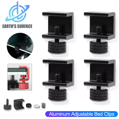 3D Priner Parts Aluminum Adjustable Glass Bed Clips for Ender 3 Heatbed Clamps for 3D Printer Build 