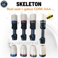AAA grade CORK skeleton reel seat + crown custom reelseat/ rod set GABUS AAA