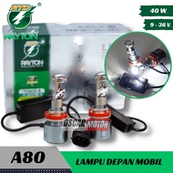 LAMPU UTAMA MOBIL 2 PCS RAYTON A80 H11 H4 H H7 KIPAS RTD LED 40 WATT 19-36V SUPER CAR