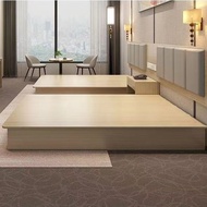 Hotel bed tatami wooden king-size bed rental room simple king-size bed room hotel full suite double 