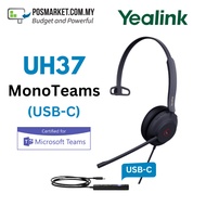 Headset Mono Yealink UH37 (Yealink UH37 Mono Microsoft Teams USB Wired Headset USB-C)