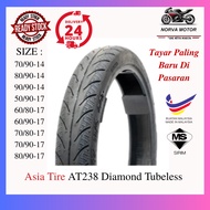 Corva Motor Asia Tire Tubeless Tyre At238 80/90-14, 50/90-17, 60/80-17, 60/90-17, 70/90-17, 80/90-17