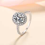 Real Moissanite 1ct 2ct Halo Oval Ring with GRA s925 Sterling Silver Women Wedding Engagement Ring