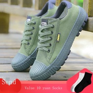 New Labor Shoes Men S Construction Site Non-Slip Wear-Resistant Insurance High And Low Canvas Farmer