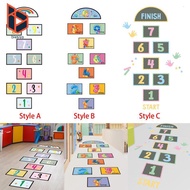 blesiya Hopscotch Floor Sticker, Puzzle Sticker for Children Lattice Floor Sticker Art
