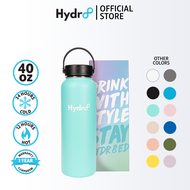 Hydr8 40oz 1180ml (Aqua Blue) Wide Mouth Double Wall Vacuum Insulated Flask Stainless Steel Tumbler Drinking Water Bottle for Hot and Cold