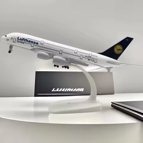 20CM 1:400 Scale Book Nook Airbus A380 Lufthansa Airlines Alloy Aircraft Model Gift For Friends Diec