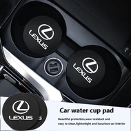 2Pcs Car Coaster PVC Logo Water Cup Pad Anti Slip Mat Accessories For Lexus F SPORT LBX NX RX 350h 4