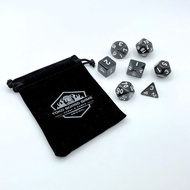 High Quality 7 Dice Polyhedral Pearl Dice Set DND Dice RPG + Premium Soft Pouch Board Games Dice