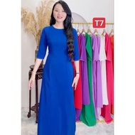 HABUTAI Japanese Silk Round Neck Plain Ao Dai (MULTIPLE COLORS) all sizes from S/M/L/XL/2XL/3XL/4XL/