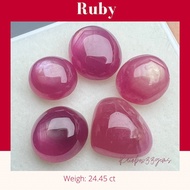 RBX014 Ruby (ทั้งกล่อง5เม็ด) พลอยทับทิม พลอยแท้ พลอยทับทิมอาฟริกา พลอยธรรมชาติ เสริมสิริมงคล