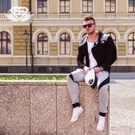 Fitness Aesthetics-Muscle Brothers Gymshark Spring Contrast Color Men's Casual Pants Running Sports 