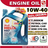 S2U Original Engine Oil Shell Helix HX7 10W40 Semi Synthetic 4Liter Proton Perodua Honda Toyota Minyak Enji Hitam Kereta