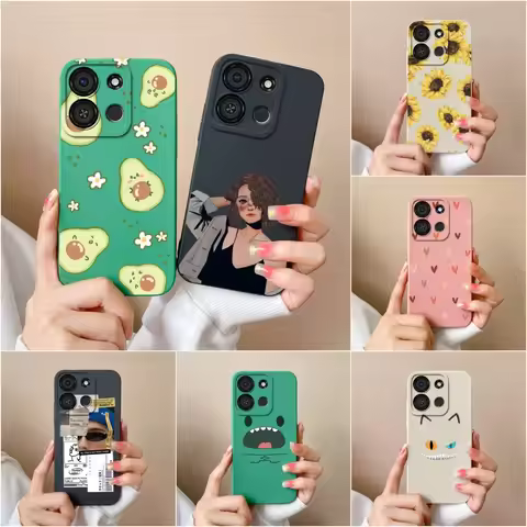 Case For Itel A05s Funda Fashion Sunflower Pretty Back Cover Matte Shockproof Liquid Soft Silicone T