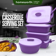 HOMEWORTH 5 In 1 Microwave-Safe Food Container & Casserole Set | Food Saver Storage Boxes with Ladle