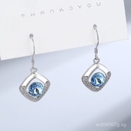 Earrings925Silver European and American Style Internet Celebrity Earrings925Sterling Silver Micro In