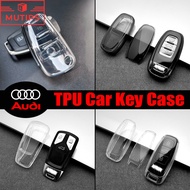 Audi Soft TPU Car Key Case Keychain Transparent Protective Cover For A3 8l 8Y A1 Q5 TT mk2 A5 A4 B7 