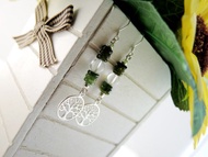 《LOHAS 生命綠》 希望之樹綠碧璽925純銀耳勾式耳環