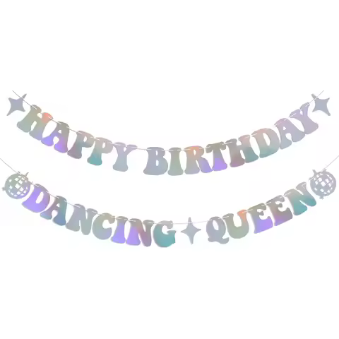 Happy Birthday Dancing Queen Banner Dancing Queen Themed Birthday Party Decorations Disco Bday Decor
