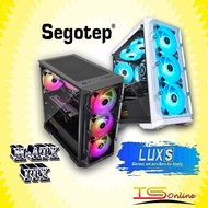 Segotep LUX S Tempered Glass M-ATX Gaming Casing With 3 RGB FAN (Black/White)