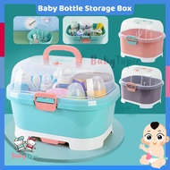 Baby Bottle Storage Box With Cover Nursing Bottle Drying Rack Box Baby Bottle organizer storage box