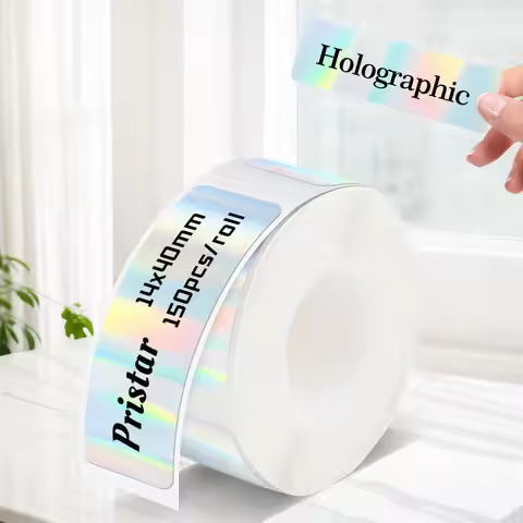 1PCS 14*40mm Holographic Label Sticker for Marklife P15 P12 P11 D30 Q30S Label Printer Waterproof Se