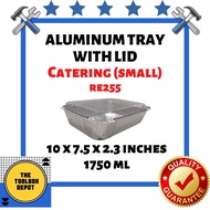 [10 / 20 / 30 PCS] Aluminum Tray with Lid [ Catering Small RE255 ] [ 10 x 7.5 x 2.3 / L x W x H ]