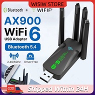 AX900 WiFi 6 USB Adapter Bluetooth 5.4 Dual Band 2.4G 5G Antennas WiFi6 USB Network Receiver Dongle